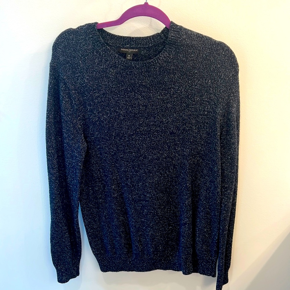 Banana Republic Medium Crewneck Sweater Navy / White